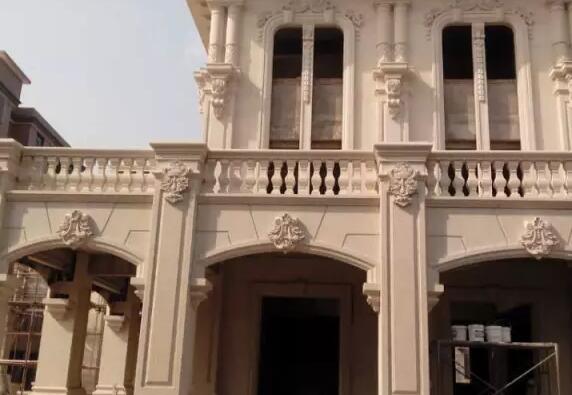 青岛崂山区环海嘉园黄金麻石材外墙装修效果图